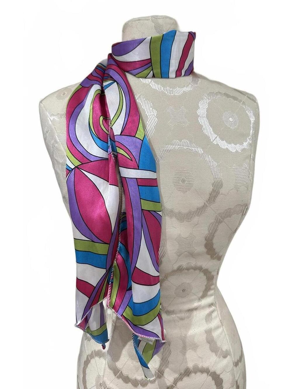 Colorful Abstract Pattern Silk Scarf Headband